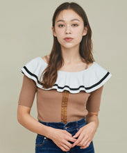 画像をギャラリービューアに読み込む, オフショルフリルリブニット/TT438331