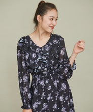 画像をギャラリービューアに読み込む, ボリュームフリルフラワープリントワンピース/TT437421