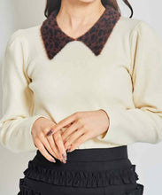 画像をギャラリービューアに読み込む, レオパードシャギーカラーニット/TT438309