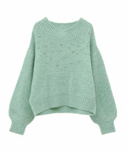 画像をギャラリービューアに読み込む, ビジュー付きニットセットアップ/TT437419