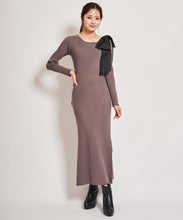 画像をギャラリービューアに読み込む, シアーリボンアシメニットワンピース/TT437424