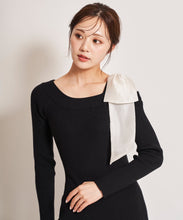 画像をギャラリービューアに読み込む, シアーリボンアシメニットワンピース/TT437424