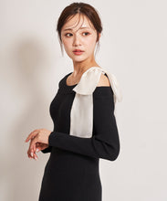 画像をギャラリービューアに読み込む, シアーリボンアシメニットワンピース/TT437424