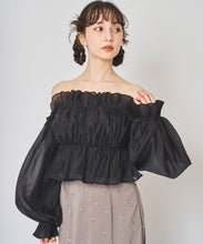 画像をギャラリービューアに読み込む, ラインストーンオフショルオーガンブラウス/TT518105