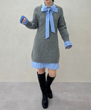 画像をギャラリービューアに読み込む, 【予約販売/11月中旬発売予定】シャツレイヤードケーブルワンピース/TT547415