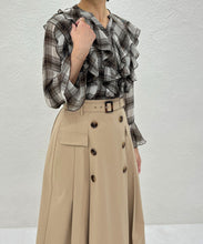 画像をギャラリービューアに読み込む, 【一部店舗限定アイテム】フリルチェックブラウス/TT558103