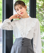 画像をギャラリービューアに読み込む, ピンタックレースフリルブラウス/MM448102