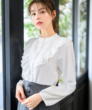 画像をギャラリービューアに読み込む, ピンタックレースフリルブラウス/MM448102
