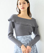 画像をギャラリービューアに読み込む, 2wayリボンケープカラーニット/MM448302