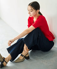 画像をギャラリービューアに読み込む, バックレースアップワイドデニムパンツ/TT537301