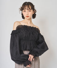 画像をギャラリービューアに読み込む, ラインストーンオフショルオーガンブラウス/TT518105