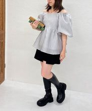 画像をギャラリービューアに読み込む, 一部店舗限定 2wayオフショルジャガードブラウス/TT558101
