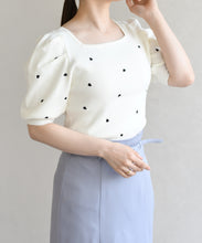 画像をギャラリービューアに読み込む, 5分袖ハート刺繍ニット/TT628305