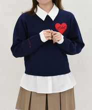 画像をギャラリービューアに読み込む, ハートモチーフ襟付きニット/TT618306