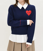画像をギャラリービューアに読み込む, ハートモチーフ襟付きニット/TT618306