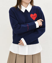 画像をギャラリービューアに読み込む, ハートモチーフ襟付きニット/TT618306