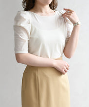 画像をギャラリービューアに読み込む, シアーベロア5分袖カットソー/TT618202