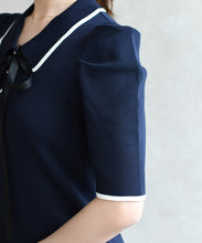 画像をギャラリービューアに読み込む, 配色ポロニットワンピース/TT627404