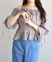 画像をギャラリービューアに読み込む, シャーリングフリルブラウス/TT628103