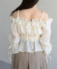画像をギャラリービューアに読み込む, シャーリングフリルブラウス/TT628103