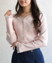 画像をギャラリービューアに読み込む, レーストリミング袖フレアニット/TT618305