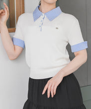 画像をギャラリービューアに読み込む, 【一部店舗限定】配色シャツ襟ポロニット/TT658311