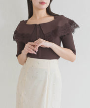 画像をギャラリービューアに読み込む, 【予約販売/3月下旬発売予定】レーストリミングビッグカラーニット/TT628302