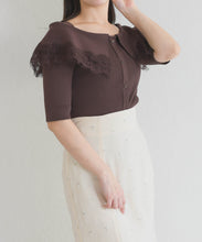 画像をギャラリービューアに読み込む, 【予約販売/3月下旬発売予定】レーストリミングビッグカラーニット/TT628302