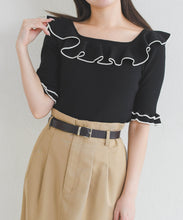 画像をギャラリービューアに読み込む, 【予約販売/4月上旬発売予定】フリル配色ニット/TT628307