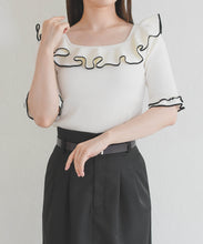 画像をギャラリービューアに読み込む, 【予約販売/4月上旬発売予定】フリル配色ニット/TT628307