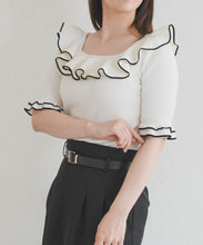 画像をギャラリービューアに読み込む, 【予約販売/4月上旬発売予定】フリル配色ニット/TT628307
