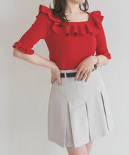 画像をギャラリービューアに読み込む, 【予約販売/4月上旬発売予定】フリル配色ニット/TT628307