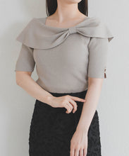 画像をギャラリービューアに読み込む, アシメリボン2way配色ケープニット/MM628310