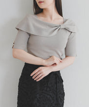 画像をギャラリービューアに読み込む, アシメリボン2way配色ケープニット/MM628310