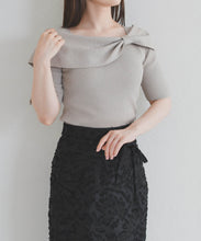 画像をギャラリービューアに読み込む, アシメリボン2way配色ケープニット/MM628310