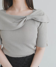 画像をギャラリービューアに読み込む, アシメリボン2way配色ケープニット/MM628310