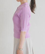 画像をギャラリービューアに読み込む, 【予約販売/3月下旬発売予定】アイレット編みポロニット/TT628304