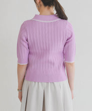 画像をギャラリービューアに読み込む, 【予約販売/3月下旬発売予定】アイレット編みポロニット/TT628304