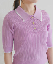 画像をギャラリービューアに読み込む, 【予約販売/3月下旬発売予定】アイレット編みポロニット/TT628304