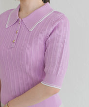 画像をギャラリービューアに読み込む, 【予約販売/3月下旬発売予定】アイレット編みポロニット/TT628304