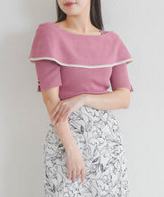 画像をギャラリービューアに読み込む, アシメリボン2way配色ケープニット/MM628310