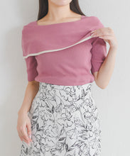 画像をギャラリービューアに読み込む, アシメリボン2way配色ケープニット/MM628310