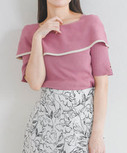 画像をギャラリービューアに読み込む, アシメリボン2way配色ケープニット/MM628310