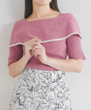 画像をギャラリービューアに読み込む, 【予約販売/3月下旬発売予定】アシメリボン2way配色ケープニット/MM628310