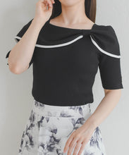 画像をギャラリービューアに読み込む, アシメリボン2way配色ケープニット/MM628310