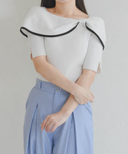 画像をギャラリービューアに読み込む, 【予約販売/3月下旬発売予定】アシメリボン2way配色ケープニット/MM628310