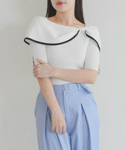 画像をギャラリービューアに読み込む, アシメリボン2way配色ケープニット/MM628310