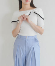 画像をギャラリービューアに読み込む, 【予約販売/3月下旬発売予定】アシメリボン2way配色ケープニット/MM628310