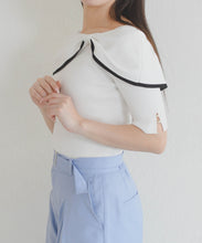 画像をギャラリービューアに読み込む, 【予約販売/3月下旬発売予定】アシメリボン2way配色ケープニット/MM628310