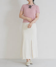 画像をギャラリービューアに読み込む, 【一部店舗限定】フロントリボン半袖ニット/TT658304